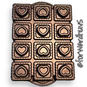 Wilton 12 Hearts Cake Pan - Non-Stick CAST ALUMINUM - Rectangle 12 x 9 1/2 x 2